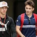 Pierre Gasly (FRA) Scuderia Toro Rosso and Charles Leclerc (MON) Sauber at Formula One World Championship, Rd19, Brazilian Grand Prix, Qualifying, Interlagos, Sao Paulo, Brazil, Saturday 11 November 2017. © Manuel Goria/Sutton Images