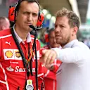 Riccardo Adami (ITA) Ferrari Race Engineer and Sebastian Vettel (GER) Ferrari at Formula One World Championship, Rd19, Brazilian Grand Prix, Qualifying, Interlagos, Sao Paulo, Brazil, Saturday 11 November 2017. © Mark Sutton/Sutton Images