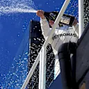 Valtteri Bottas (FIN) Mercedes AMG F1 celebrates on the podium with the champagne at Formula One World Championship, Rd19, Brazilian Grand Prix, Race, Interlagos, Sao Paulo, Brazil, Sunday 12 November 2017. © Kym Illman/Sutton Images