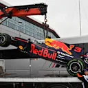 The car of Daniel Ricciardo (AUS) Red Bull Racing RB13 is recovered after stopping on track in Q1 at Formula One World Championship, Rd10, British Grand Prix, Qualifying, Silverstone, England, Saturday 15 July 2017. © Sutton Images
