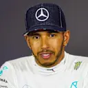 Lewis Hamilton (GBR) Mercedes AMG F1 in the Press Conference at Formula One World Championship, Rd10, British Grand Prix, Race, Silverstone, England, Sunday 16 July 2017. © Sutton Images