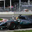 Race winner Lewis Hamilton (GBR) Mercedes-Benz F1 W08 Hybrid celebrates at the end of the race at Formula One World Championship, Rd7, Canadian Grand Prix, Race, Montreal, Canada, Sunday 11 June 2017. © Sutton Motorsport Images