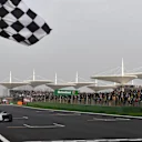 Pole sitter Lewis Hamilton (GBR) Mercedes-Benz F1 W08 Hybrid takes the chequered flag in Q3 at Formula One World Championship, Rd2, Chinese Grand Prix, Qualifying, Shanghai, China, Saturday 8 April 2017. © Sutton Motorsport Images