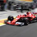 Kimi Raikkonen (FIN) Ferrari SF70-H pit stop at Formula One World Championship, Rd11, Hungarian Grand Prix, Qualifying, Hungaroring, Hungary, Saturday 29 July 2017. © Sutton Images