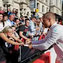 Valtteri Bottas (FIN) Mercedes AMG F1 signs autographs for the fans at F1 London Live, Trafalgar