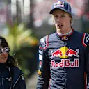 Brendon Hartley (NZL) Scuderia Toro Rosso and Fabiana Valenti (ITA) Scuderia Toro Rosso Head of Communications at Formula One World Championship, Rd18, Mexican Grand Prix, Qualifying, Circuit Hermanos Rodriguez, Mexico City, Mexico, Saturday 28 October 2017. © Mirko Stange/Sutton Images
