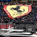 Yachts in the harbour and Fans with Ferrari Flag in the grandstand at Formula One World Championship, Rd6, Monaco Grand Prix, Practice, Monte-Carlo, Monaco, Thursday 25 May 2017. © Sutton Images