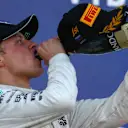 Race winner Valtteri Bottas (FIN) Mercedes AMG F1 celebrates on the podium with the champagne at Formula One World Championship, Rd4, Russian Grand Prix, Race, Sochi Autodrom, Sochi, Krasnodar Krai, Russia, Sunday 30 April 2017.