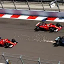 Valtteri Bottas leads Sebastian Vettel and Kimi Raikkonen at the start of the race at Formula One World Championship, Rd4, Russian Grand Prix, Race, Sochi Autodrom, Sochi, Krasnodar Krai, Russia, Sunday 30 April 2017. © Sutton Motorsport Images