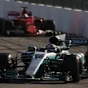 Valtteri Bottas (FIN) Mercedes-Benz F1 W08 Hybrid leads Sebastian Vettel (GER) Ferrari SF70-H at Formula One World Championship, Rd4, Russian Grand Prix, Race, Sochi Autodrom, Sochi, Krasnodar Krai, Russia, Sunday 30 April 2017. © Sutton Motorsport Images