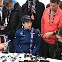 Lance Stroll (CDN) Williams talks with the media at Formula One Testing, Day Two, Barcelona, Spain, 28 February 2017. © Sutton Images