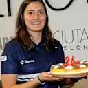 Tatiana Calderon (COL) Sauber Development Driver celebrates her 24th Birthday with a cake at Formula One Testing, Day Four, Barcelona, Spain, 10 March 2017. © Sutton Images