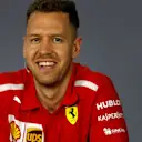 Sebastian Vettel (GER) Ferrari in the Press Conference at Formula One World Championship, Rd1, Australian Grand Prix, Preparations, Melbourne, Australia, Thursday 22 March 2018. © Zak Mauger/LAT/Sutton Images