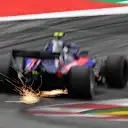 Pierre Gasly (FRA) Scuderia Toro Rosso STR13 sparks at Formula One World Championship, Rd9, Austrian Grand Prix, Qualifying, Spielberg, Austria, Saturday 30 June 2018. © Mark Sutton/Sutton Images