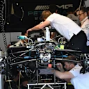 Mercedes-AMG F1 W09 EQ Power+ is worked on in the garage at Formula One World Championship, Rd4, Azerbaijan Grand Prix, Preparations, Baku City Circuit, Baku, Azerbaijan, Thursday 26 April 2018. © Mark Sutton/Sutton Images