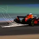 Daniel Ricciardo (AUS) Red Bull Racing RB14 sparks at Formula One World Championship, Rd2, Bahrain Grand Prix, Practice, Bahrain International Circuit, Sakhir, Bahrain, Friday 6 April 2018. © Mark Sutton/Sutton Images