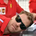 Sebastian Vettel (GER) Ferrari at the autograph session at Formula One World Championship, Rd2, Bahrain Grand Prix, Race, Bahrain International Circuit, Sakhir, Bahrain, Sunday 8 April 2018. © Simon Galloway/Sutton Images