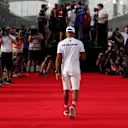 Lewis Hamilton (GBR) Mercedes-AMG F1 on the drivers parade at Formula One World Championship, Rd2, Bahrain Grand Prix, Race, Bahrain International Circuit, Sakhir, Bahrain, Sunday 8 April 2018.
