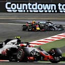 Max Verstappen (NED) Red Bull Racing RB14 and Lewis Hamilton (GBR) Mercedes-AMG F1 W09 EQ Power+ collide at Formula One World Championship, Rd2, Bahrain Grand Prix, Race, Bahrain International Circuit, Sakhir, Bahrain, Sunday 8 April 2018. © Manuel Goria/Sutton Images