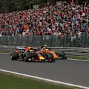 Daniel Ricciardo, Red Bull Racing RB14 and Stoffel Vandoorne, McLaren MCL33 at Formula One World Championship, Rd13, Belgian Grand Prix, Race, Spa Francorchamps, Belgium, Sunday 26 August 2018. © Manuel Goria/Sutton Images