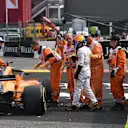 Race retiree Fernando Alonso, McLaren MCL33 following his crash at Formula One World Championship, Rd13, Belgian Grand Prix, Race, Spa Francorchamps, Belgium, Sunday 26 August 2018. © Mark Sutton/Sutton Images