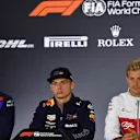 (L to R): Pierre Gasly (FRA) Scuderia Toro Rosso, Max Verstappen (NED) Red Bull Racing and Marcus Ericsson (SWE) Alfa Romeo Sauber F1 Team in the Press Conference at Formula One World Championship, Rd3, Chinese Grand Prix, Preparations, Shanghai, China, T