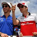 Pierre Gasly (FRA) Scuderia Toro Rosso and Charles Leclerc (MON) Alfa Romeo Sauber F1 Team on the drivers parade at Formula One World Championship, Rd8, French Grand Prix, Race, Paul Ricard, France, Sunday 24 June 2018. © Mark Sutton/Sutton Images