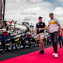 Max Verstappen (NED) Red Bull Racing and Nico Hulkenberg (GER) Renault Sport F1 Team on the drivers parade at Formula One World Championship, Rd8, French Grand Prix, Race, Paul Ricard, France, Sunday 24 June 2018. © Manuel Goria/Sutton Images