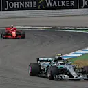 Valtteri Bottas (FIN) Mercedes-AMG F1 W09 EQ Power+ and Kimi Raikkonen (FIN) Ferrari SF-71H at Formula One World Championship, Rd11, German Grand Prix, Race, Hockenheim, Germany, Sunday 22 July 2018. © Manuel Goria/Sutton Images