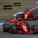 Kimi Raikkonen (FIN) Ferrari SF-71H and Sebastian Vettel (GER) Ferrari SF-71H at Formula One World Championship, Rd11, German Grand Prix, Race, Hockenheim, Germany, Sunday 22 July 2018. © Manuel Goria/Sutton Images