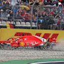 Sebastian Vettel (GER) Ferrari SF-71H crashes out of the race at Formula One World Championship, Rd11, German Grand Prix, Race, Hockenheim, Germany, Sunday 22 July 2018. © Hasan Bratic/Sutton Images