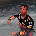 Race winner Daniel Ricciardo (AUS) Red Bull Racing celebrates in the Red Bull Racing Energy Station swimming pool at Formula One World Championship, Rd6, Monaco Grand Prix, Race, Monte-Carlo, Monaco, Sunday 27 May 2018. © Mark Sutton/Sutton Images