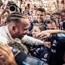 Race winner Lewis Hamilton (GBR) Mercedes-AMG F1 celebrates in parc ferme at Formula One World Championship, Rd5, Spanish Grand Prix, Race, Barcelona, Spain, Sunday 13 May 2018.