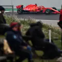 Fans watch Sebastian Vettel (GER) Ferrari SF-71H at Formula One Testing, Day Four, Barcelona, Spain, 1 March 2018. © Mark Sutton/Sutton Images