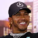 MELBOURNE, AUSTRALIA - MARCH 12: Lewis Hamilton of Great Britain and Mercedes GP talks in the Drivers Press Conference during previews ahead of the F1 Grand Prix of Australia at Melbourne Grand Prix Circuit on March 12, 2020 in Melbourne, Australia. (Photo by Dan Istitene - Formula 1/Formula 1 via Getty Images)