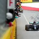 SPIELBERG, AUSTRIA - JULY 12: Lewis Hamilton of Mercedes and Great Britain during the Formula One Grand Prix of Styria at Red Bull Ring on July 12, 2020 in Spielberg, Austria. (Photo by Peter Fox/Getty Images)