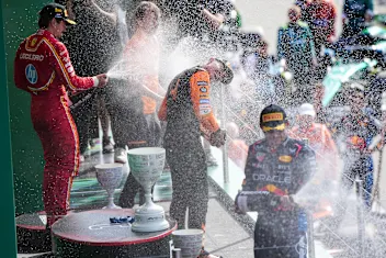 NORTHAMPTON, ENGLAND - FEBRUARY 13: The Aston Martin Red Bull Racing RB15 is revealed at