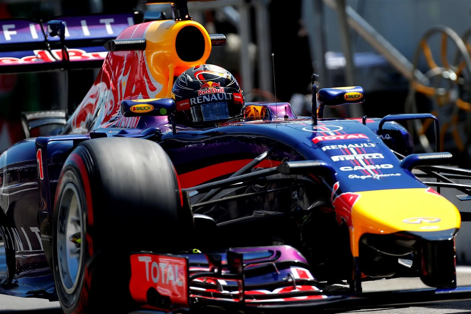 Sebastian Vettel (GER) Red Bull Racing RB10. Formula One World Championship, Rd10, German Grand Prix, Practice, Hockenheim, Germany, Friday, 18 July 2014