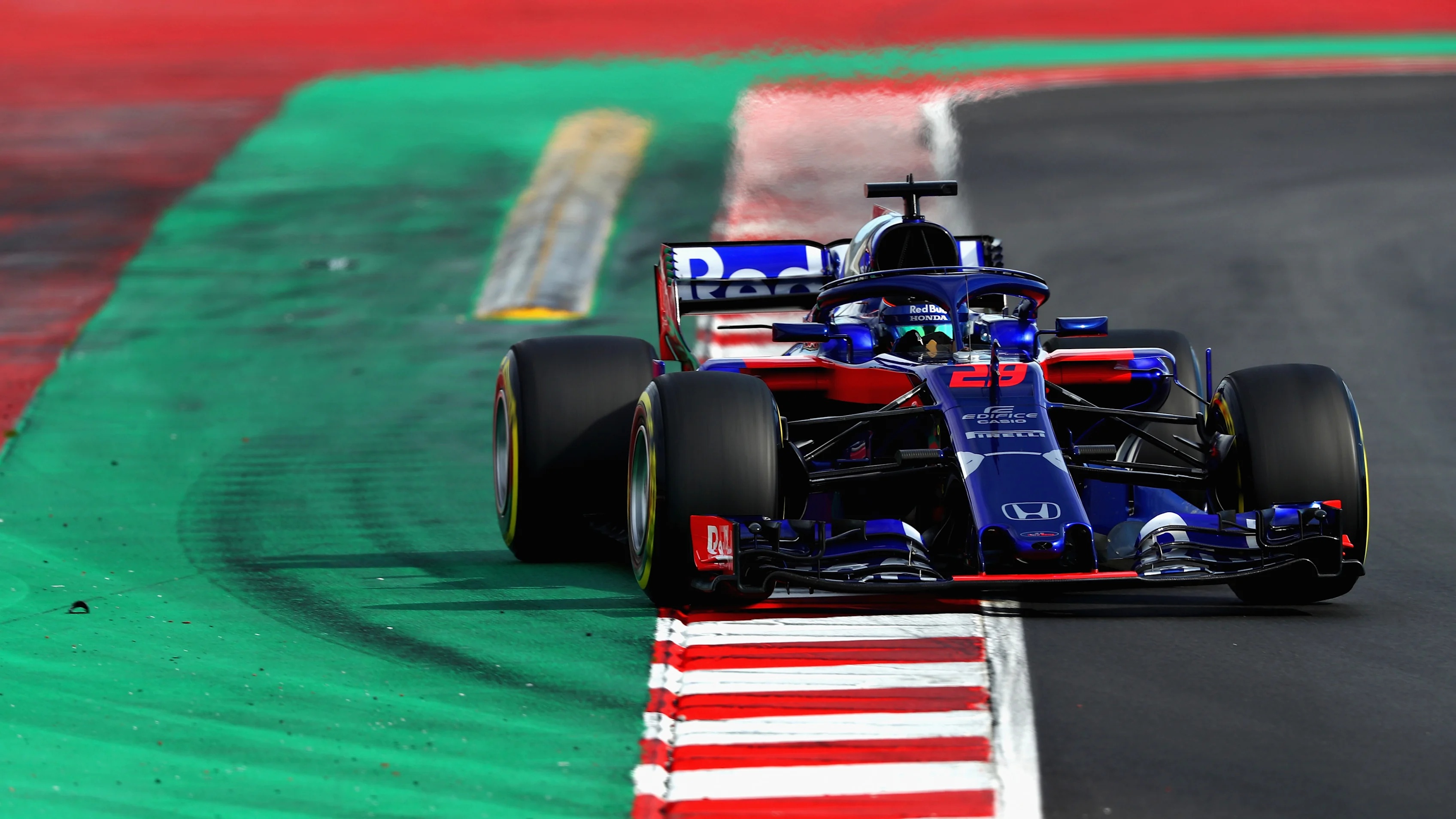 MONTMELO, SPAIN - MARCH 09: Brendon Hartley of New Zealand driving the (28) Scuderia Toro Rosso