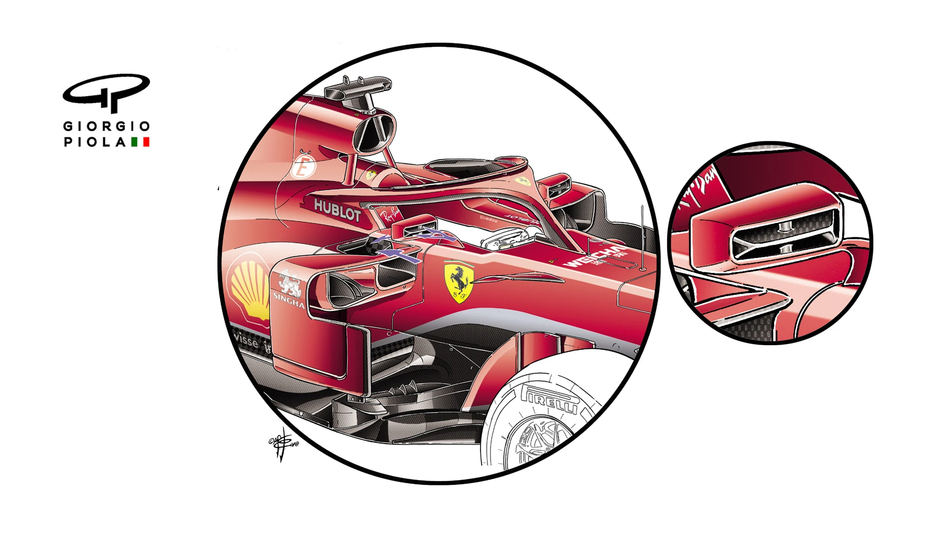 Ferrari SF71H - sidepods, first