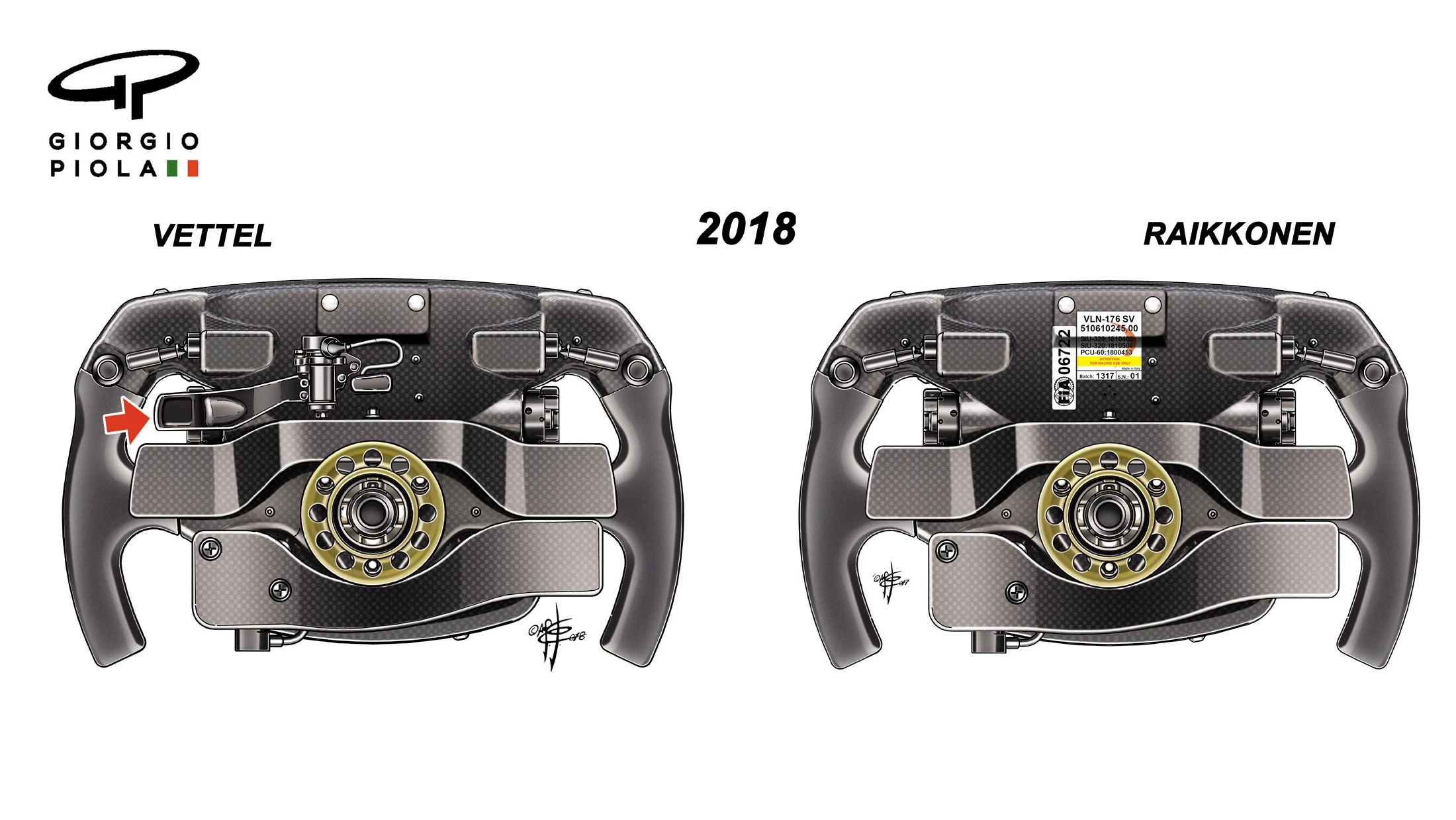 039-018 VETTEL STEERING WHEEL BACK ARR