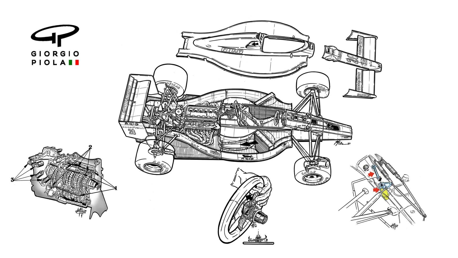 Here we can compare and contrast the 1990 Ferrari... © Giorgio Piola