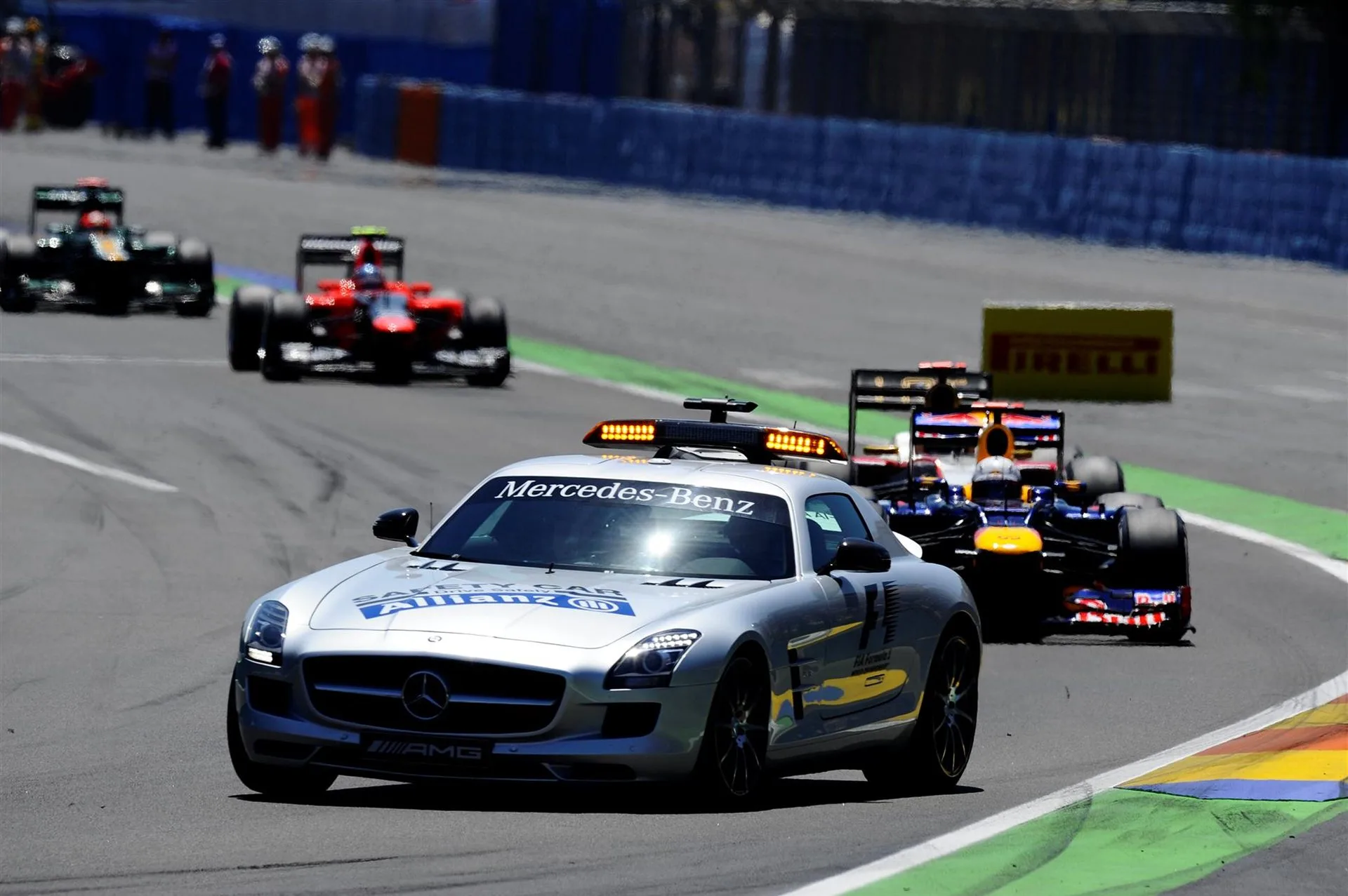 The Safety Car leads the field. Formula One World Championship, Rd8, European Grand Prix, Race Day,