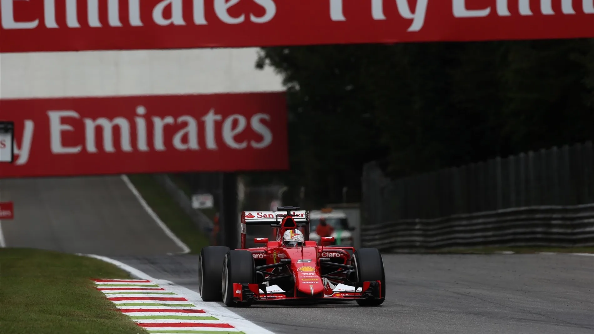 Sebastian Vettel (GER) Ferrari SF15-T at Formula One World Championship, Rd12, Italian Grand Prix, Practice, Monza, Italy, Friday 4  September 2015. &copy; Sutton Motorsport Images