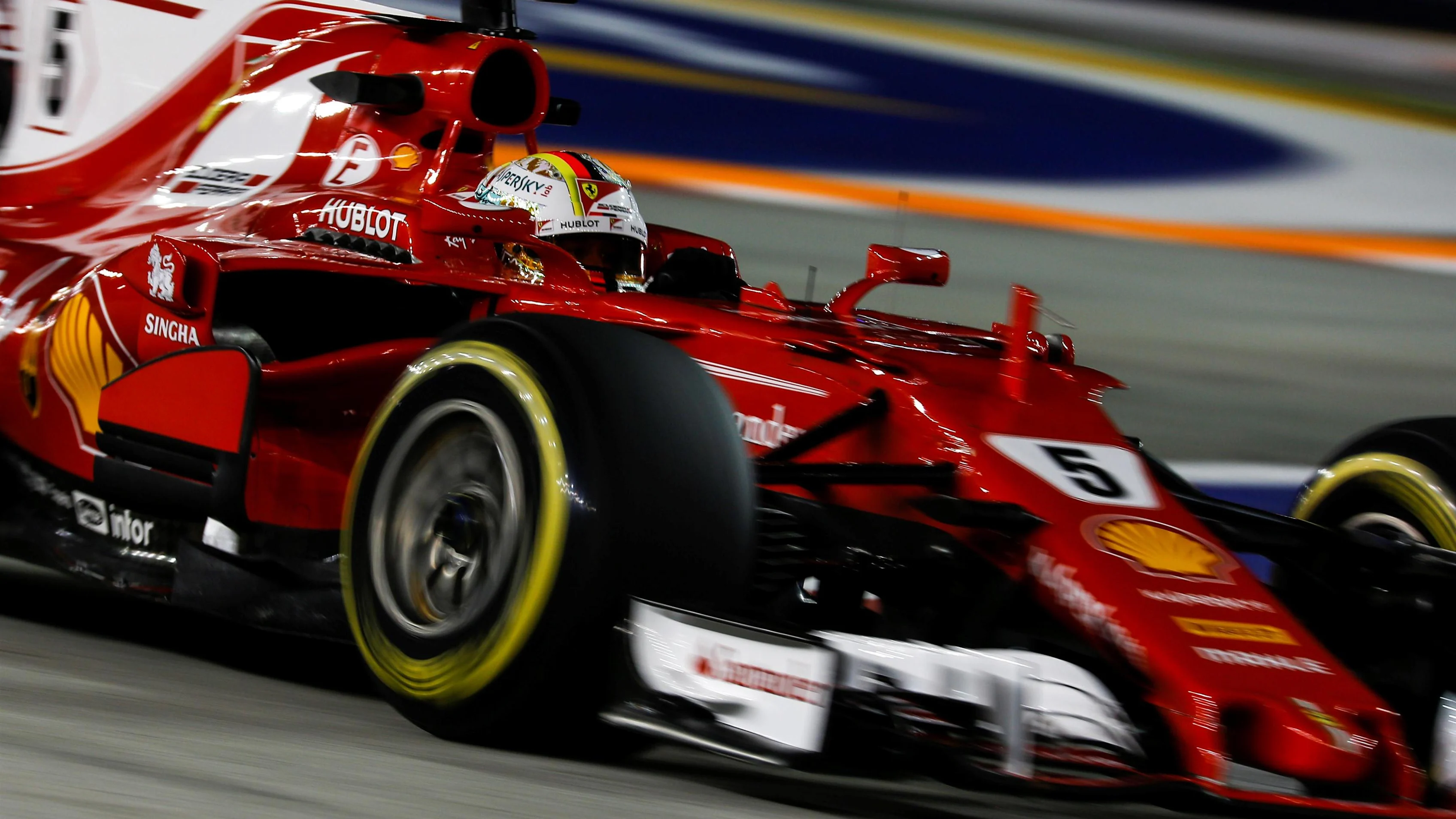 Sebastian Vettel (GER) Ferrari SF70-H at Formula One World Championship, Rd14, Singapore Grand Prix, Practice, Marina Bay Street Circuit, Singapore, Friday 15 September 2017. © Sutton Images