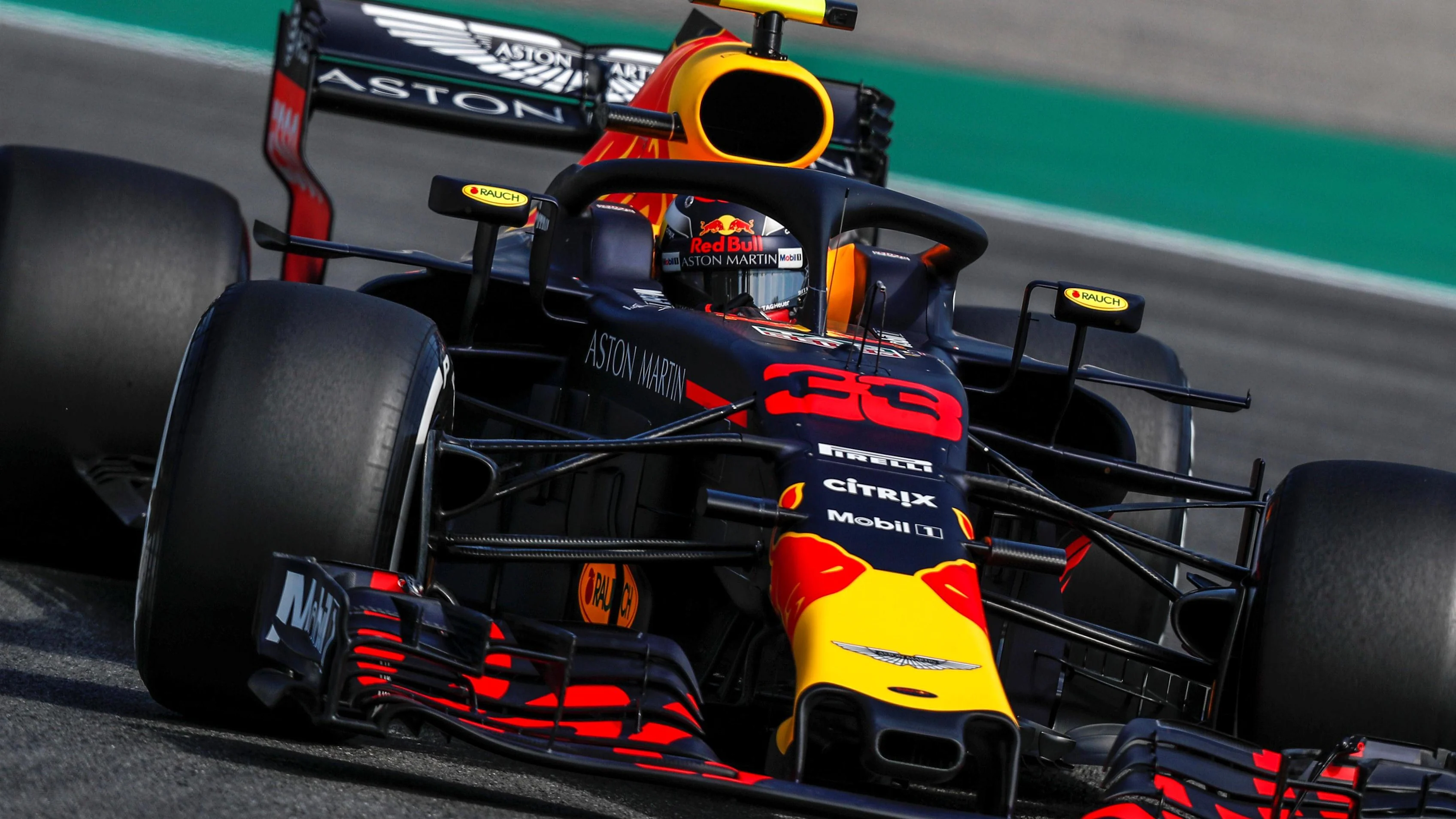 Max Verstappen (NED) Red Bull Racing RB14 at Formula One World Championship, Rd11, German Grand