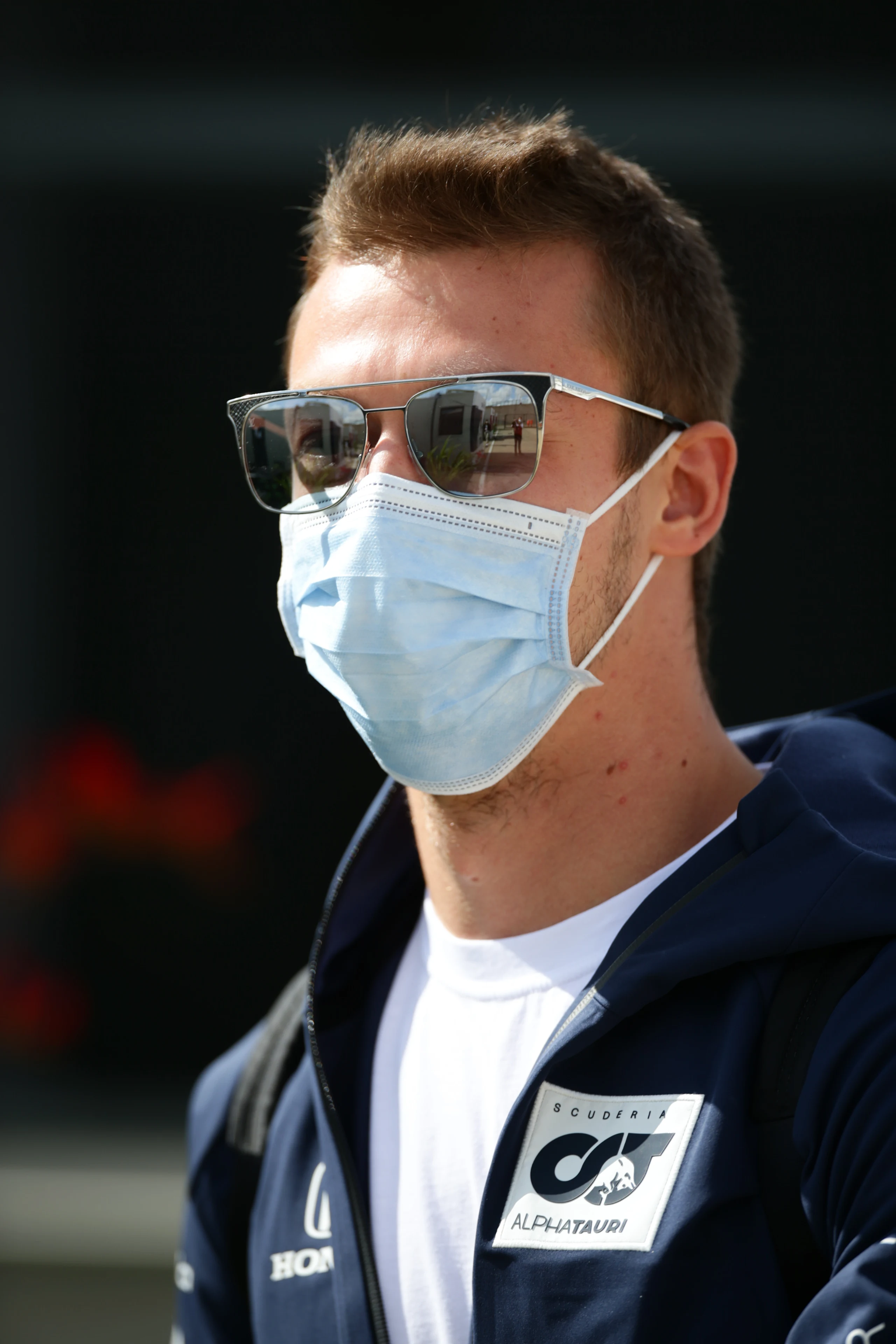 NORTHAMPTON, ENGLAND - AUGUST 02: Daniil Kvyat of Scuderia AlphaTauri and Russia  during the F1