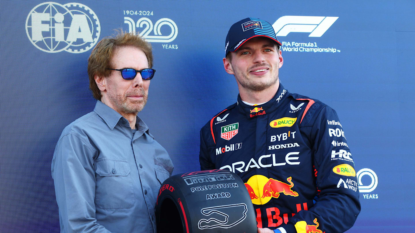 MIAMI, FLORIDA - MAY 04: Pole position qualifier Max Verstappen of the Netherlands and Oracle Red