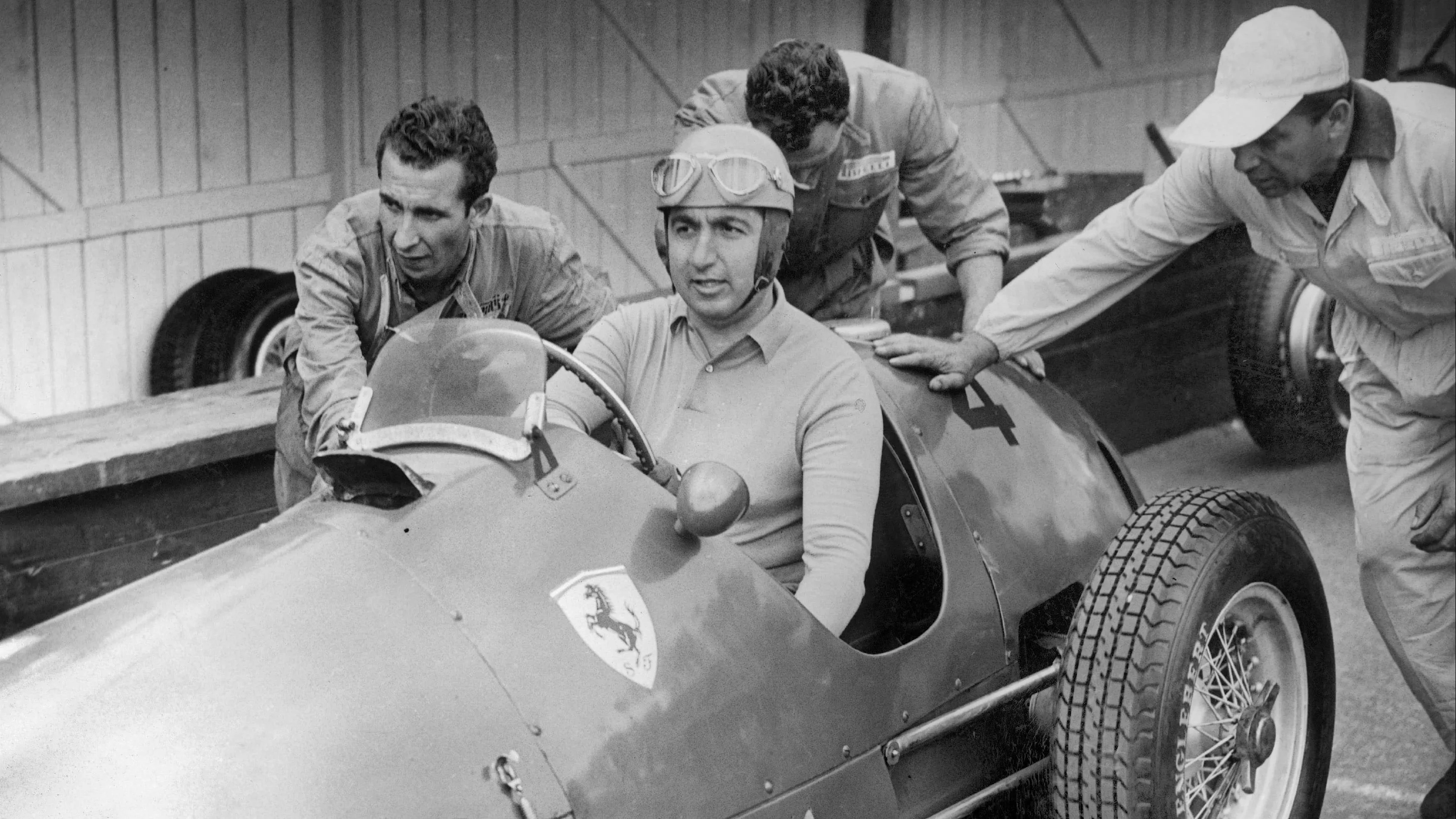 BELGIUM - JANUARY 01: The Italian race-car driver Alberto ASCARI at the wheel of his Ferrari on